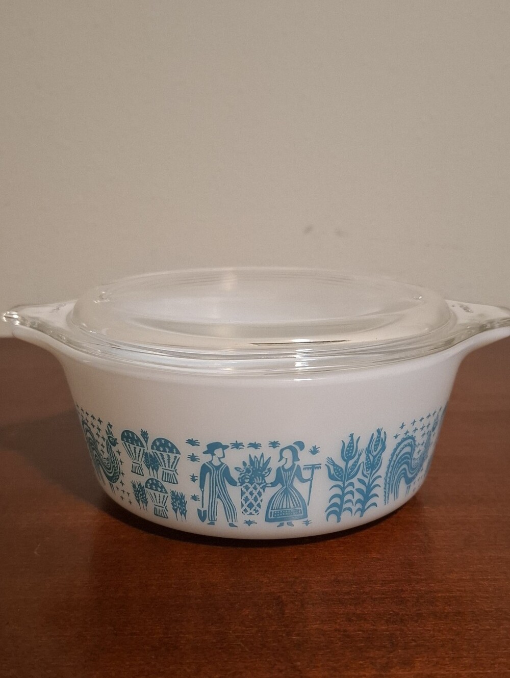 Pyrex Vintage 472 Amish Butterprint 1 1/2 Pint Round Casserole Bowl With Lid